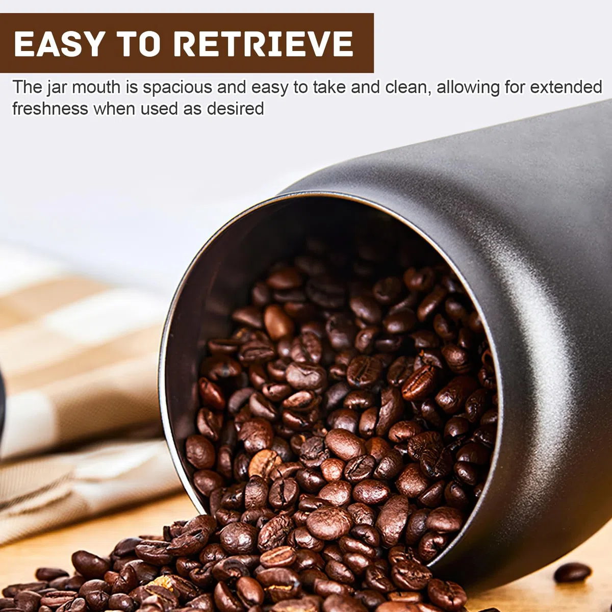 Barattolo per Caffè, Tarro da 1,2L Ermetico in Acciaio Inox con Tappo Sotto Vuoto, Vuoto con Un Solo Pulsante per Conservare la Frescura, per Conservare Grani di Caffè, Tè, Noci, Cacao
