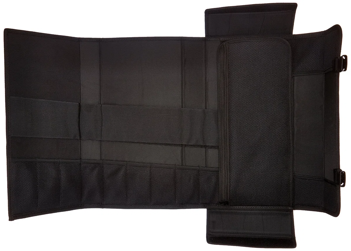 KAI Shun custodia per coltelli Premium grande per 9 coltelli grandi e 8 piccoli, dimensioni aperta 102 x 49 cm, chiusa 50 x 27 x 10 cm - Custodia per coltelli da chef