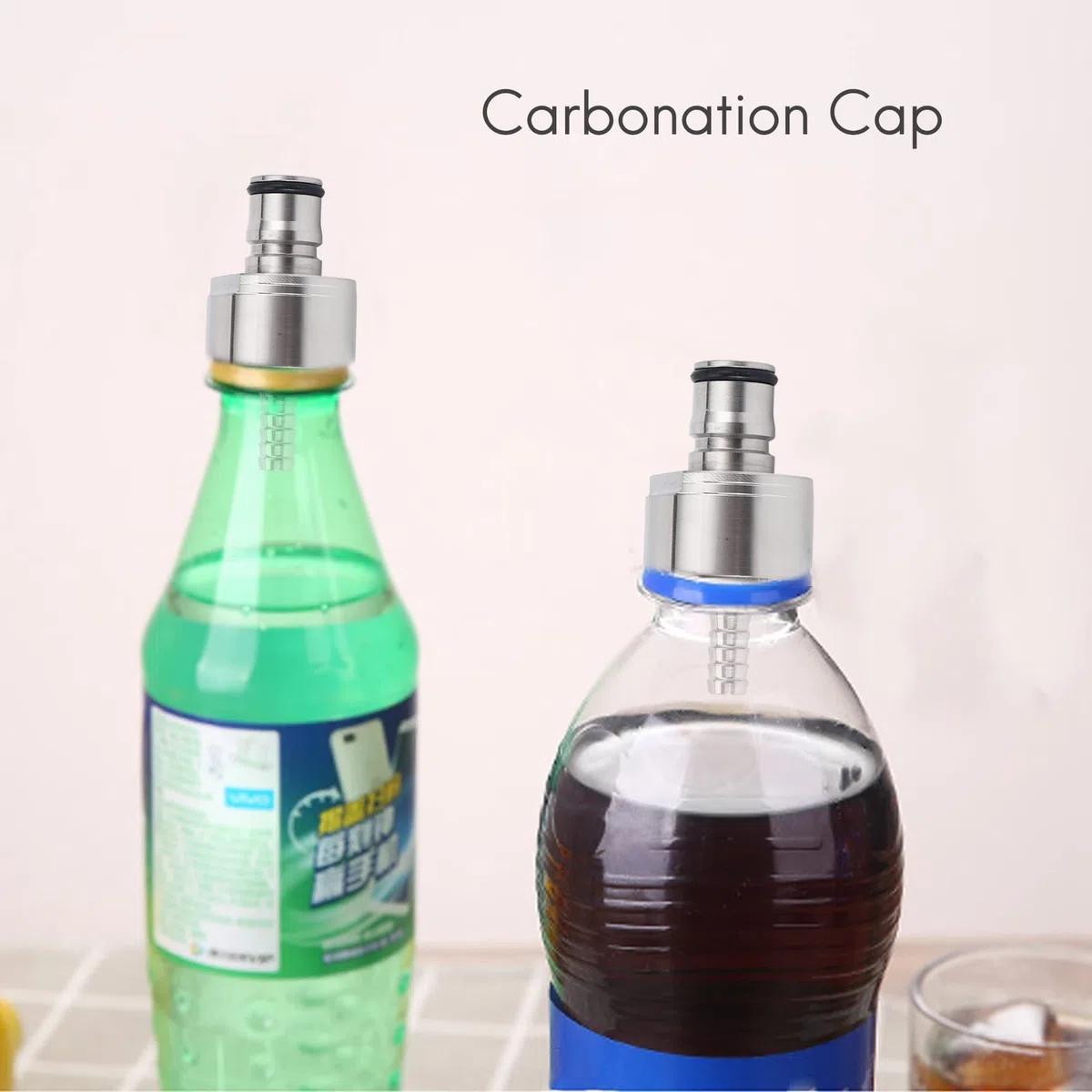 2 pz/ 304 in acciaio Carbonation Cap 5/16 pollici Barb, Ball Lock Type, Fit Drink PET Bottiglie, Homebrew Kegging