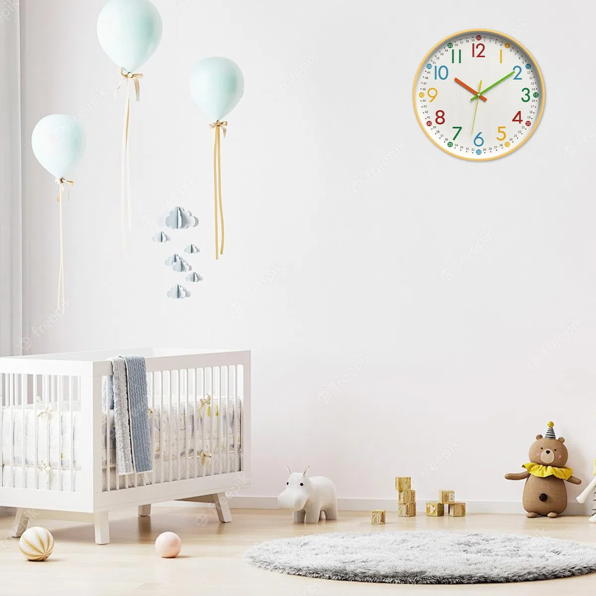 Orologio da parete per bambini, senza ticchettio: 12"/30 cm, silenzioso, con numeri colorati, orologio da parete per bambini, per scuola, camera da letto, aula, cameretta dei bambini