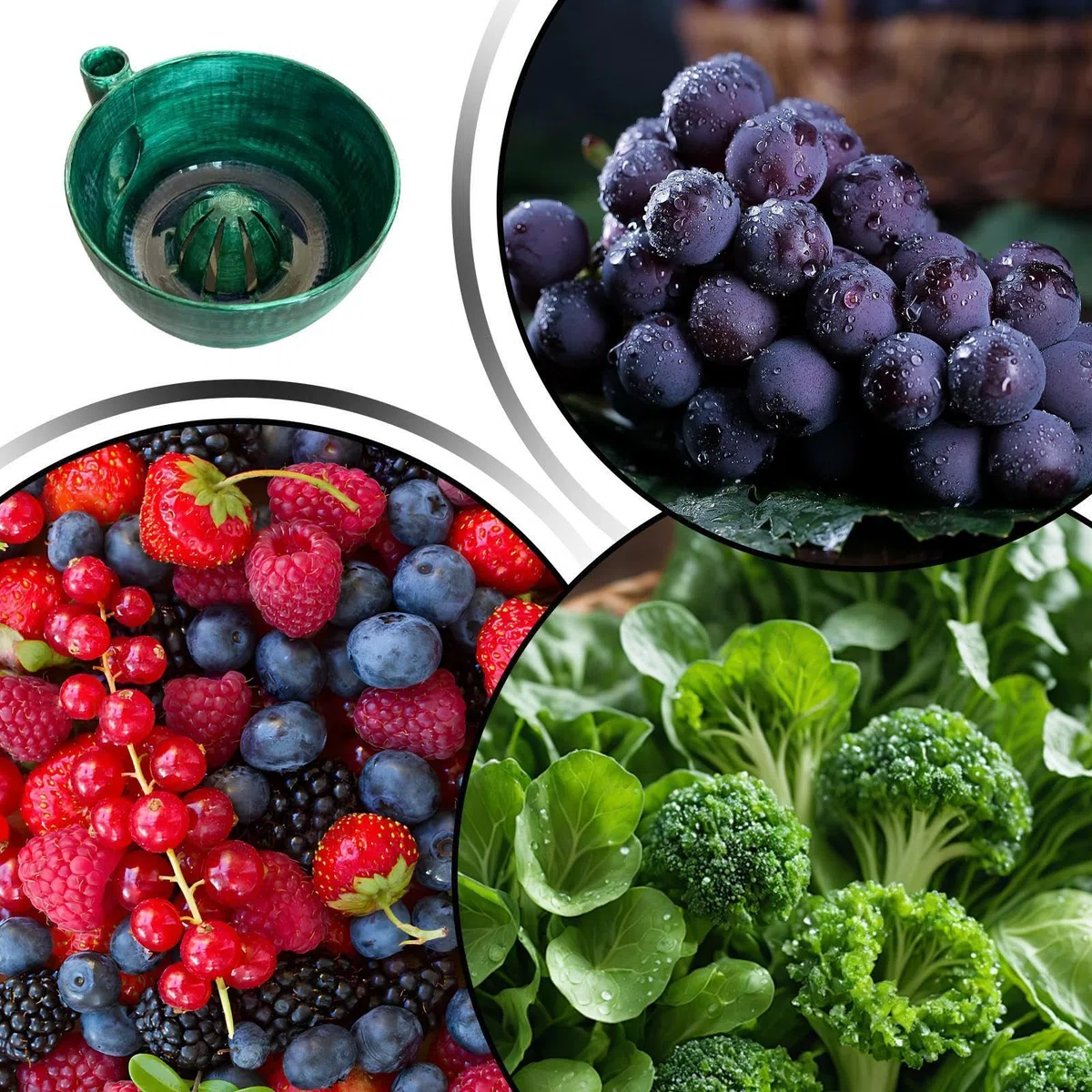 Generico Per Il Lavaggio Dei Frutti Di Bosco - Cestello Autorotante Con Scarico | Frullatore Per Rondella Di Bacche Per Insalata Da Cucina, Lattuga, Fragole, Verdure, Alimenti, Drenaggio, Pulizia