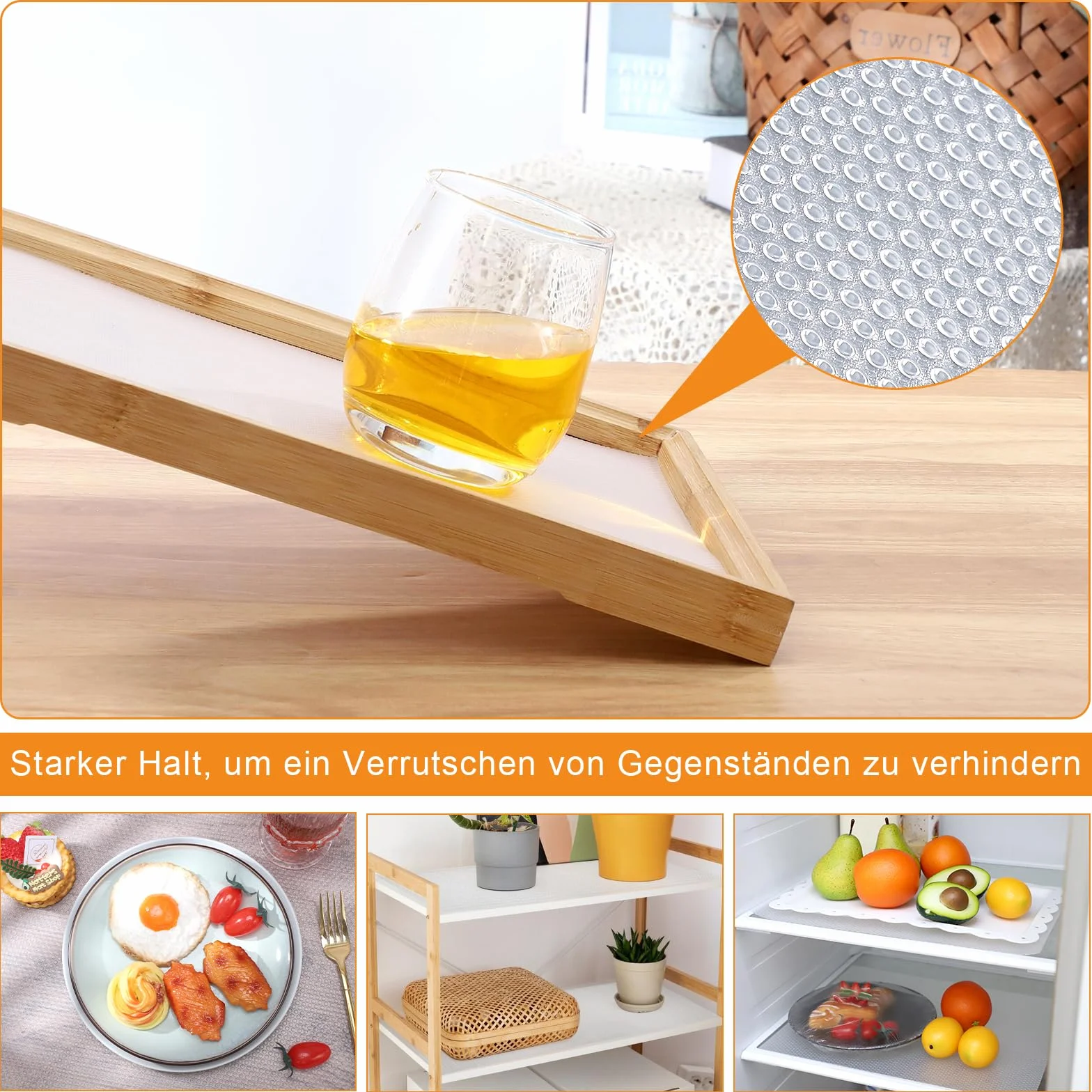 Dntorx Tappetino per cassetti, non adesivo, 35 x 600 cm, antiscivolo, per cassetti, con 70 punti adesivi su entrambi i lati, impermeabile, per scaffali, cucina, cassetti, frigorifero (trasparente)