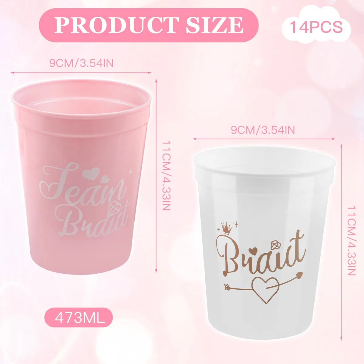 CIYIN 14 Pezzi Bicchieri Addio al Nubilato, Bicchieri Team Bride, Bicchiere Shot Sposa, Tazza Squadra Sposa, Bride Tribe Cups Gadget Addio al Nubilato Sposa Bicchieri