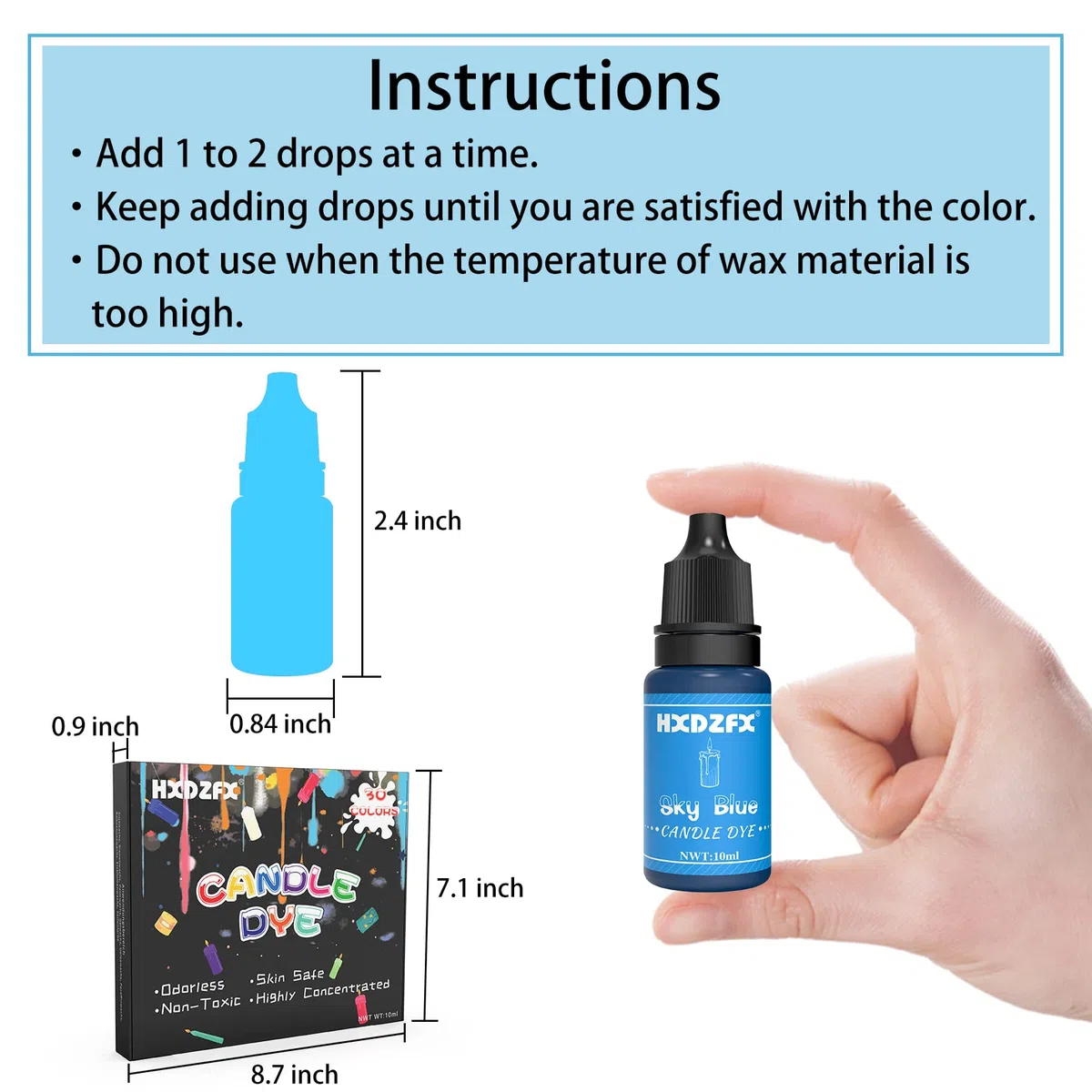 Coloranti per Candele 30 Colori - Liquido per Cera, Gel, Paraffina, Soia, D'api - Concentrato Fai Da Te