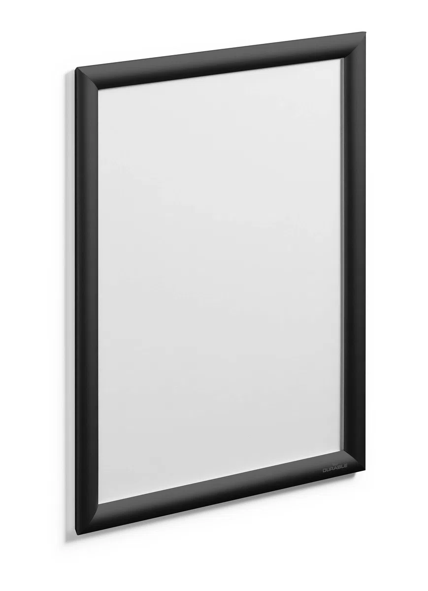 Durable Cornice a scatto in alluminio A3, fissaggio con bande biadesive o viti, 1 pezzo, nero, 479701