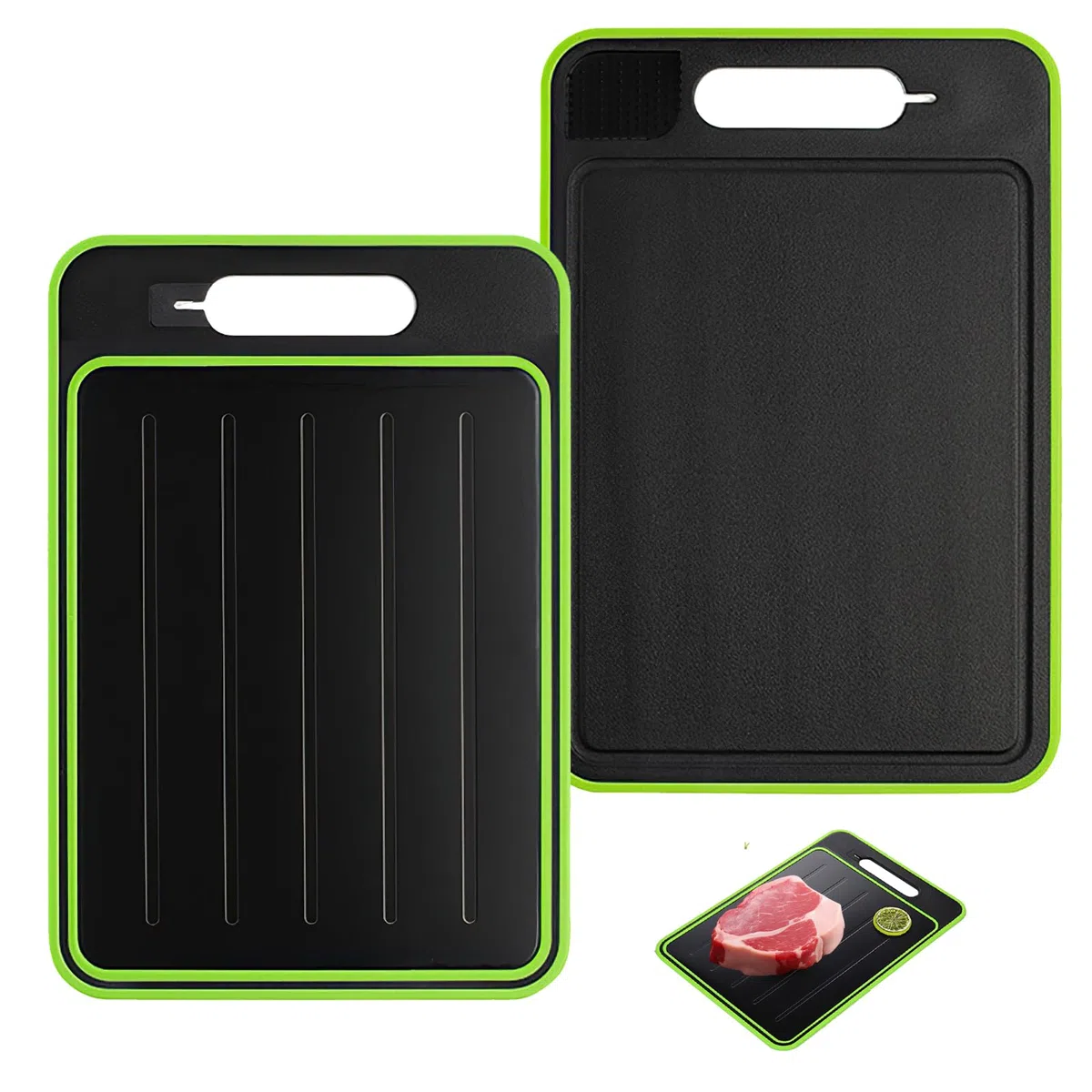 Tagliere Scongelatore 4 in 1 Miracle Melt - Scongelamento Rapido Su Entrambi i Lati Con Grattugia per Cibi Surgelati