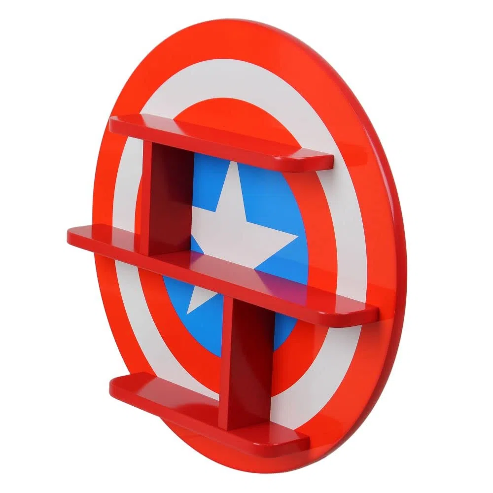 Disney Libreria Mensola Sagomata Capitan America Avengers in legno