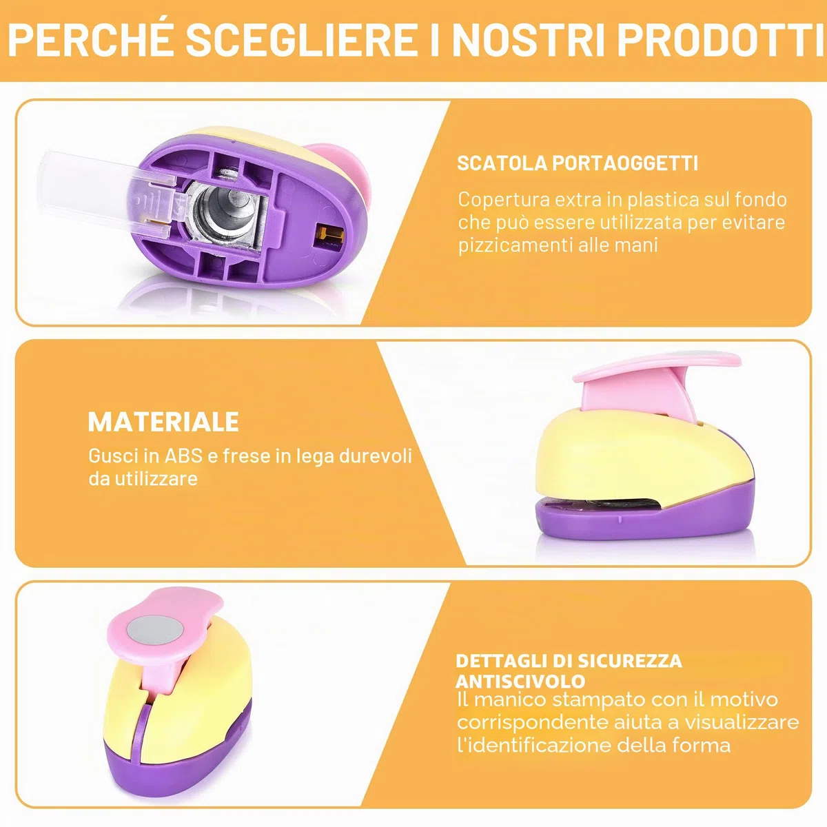 Perforatrici rotonde per bambini, 4 punzonatrici per fori, in carta, per cerchio, per fai da te, scrapbooking, album fotografici, etichette regalo (10 mm, 15 mm, 25 mm, 38 mm)