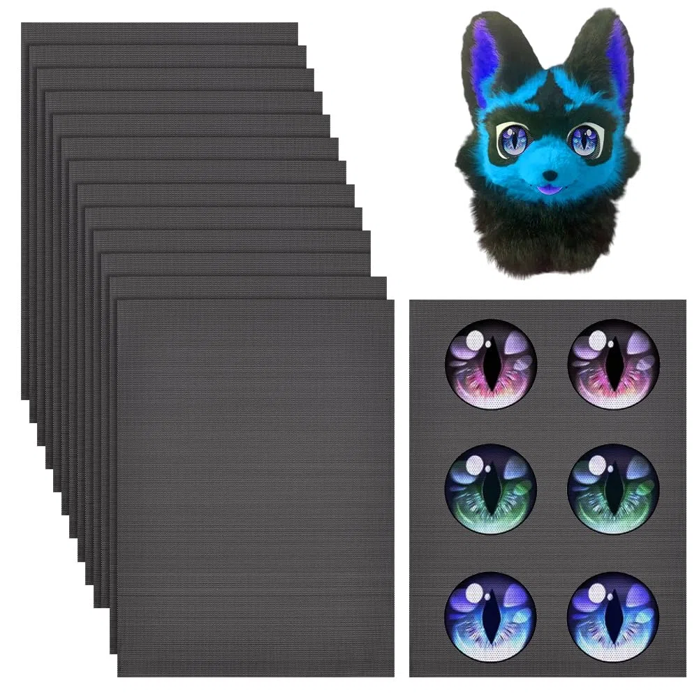 NBEADS 14 Pz Rete in Plastica PVC Nero, 30x22cm Custom Fursuit Eye Mesh Impermeabile Stampabile per Costumi Pelosi, Giochi di Ruolo, Tute da Pelliccia, Sculture, Artigianato, Foro: 0.5mm