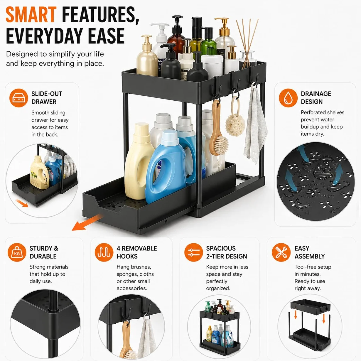Frilla Organizer Sottolavello Cucina a 2 Livelli | SINKNOVA