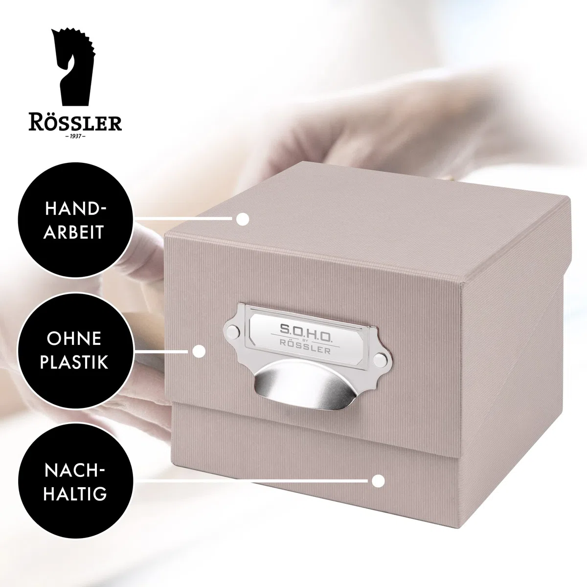 Rössler 1325452580 - S.O.H.O. Scatola da collezione per foto, con etichetta inseribile, Polvere, 1 pz.