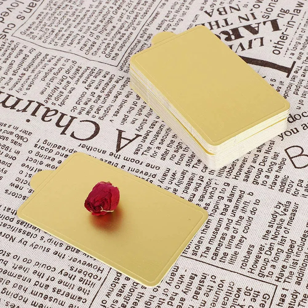 100 Pezzi Dessert Espositori Vassoio, Rettangolari Vassoi in Cartone, Mousse Display Vassoio Espositori da Dessert per Torte e Dolci Base da Torta per Matrimoni, Feste di Compleanno (L)