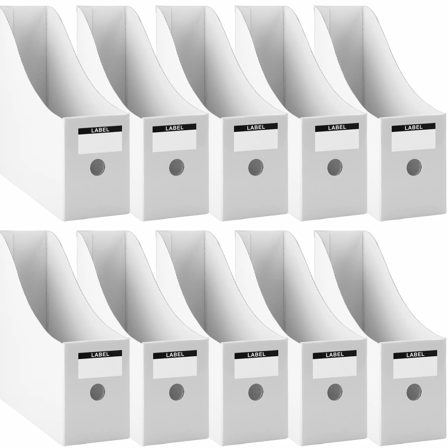 Portariviste in Carta Kraft, 10 Pezzi Cartella File Stile Semplice Riempimento Rack Box Paperwork Organizer Portapenne Desktop Stationery per ufficio,facile conservazione (Bianco)