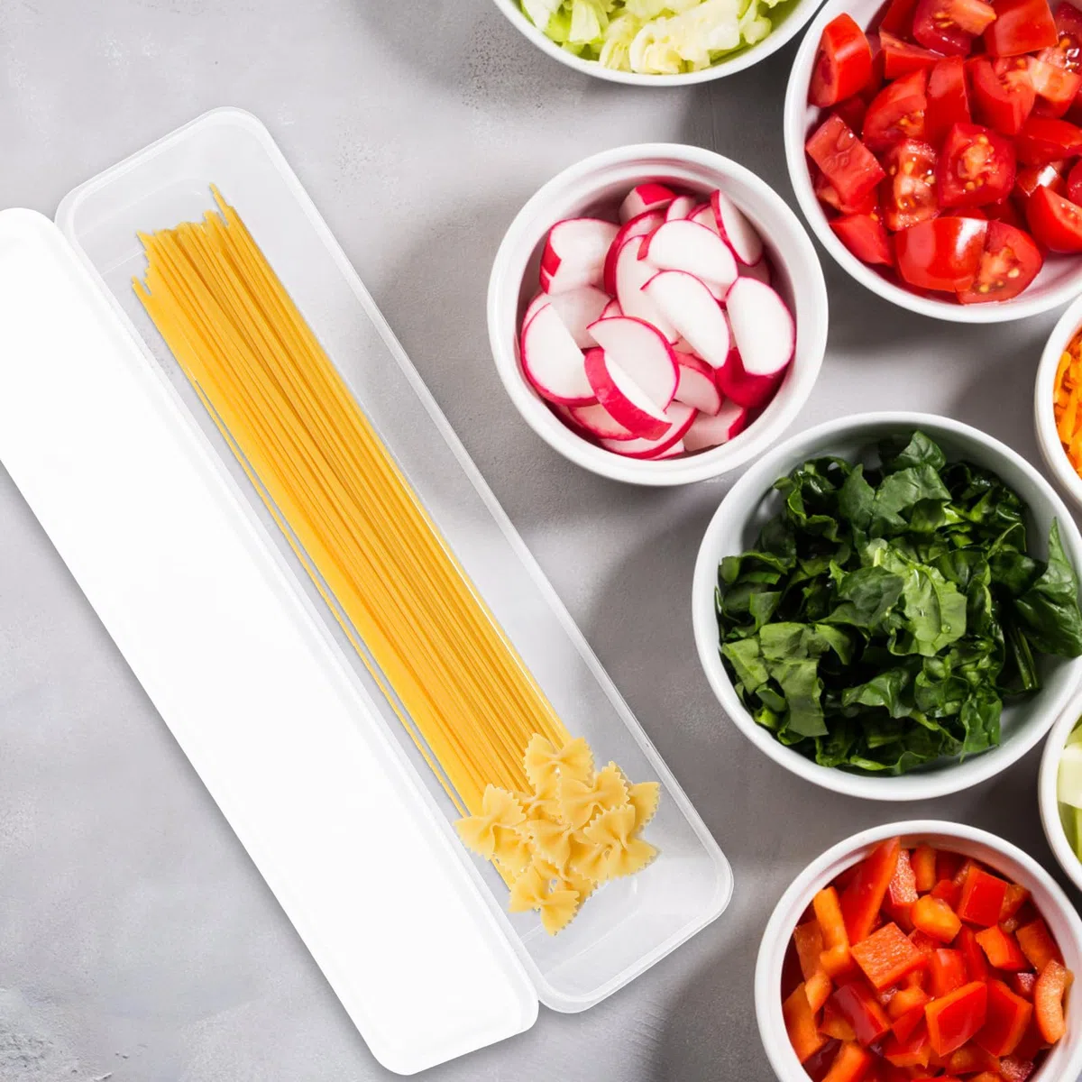 Zerodeko Scatola Di Organizzazione Del Frigorifero Per Noodle 12 Pollici Con Chiusura Ermetica Contenitore Per Alimenti Plastica Trasparente Per Cucina E Conservazione Cibi
