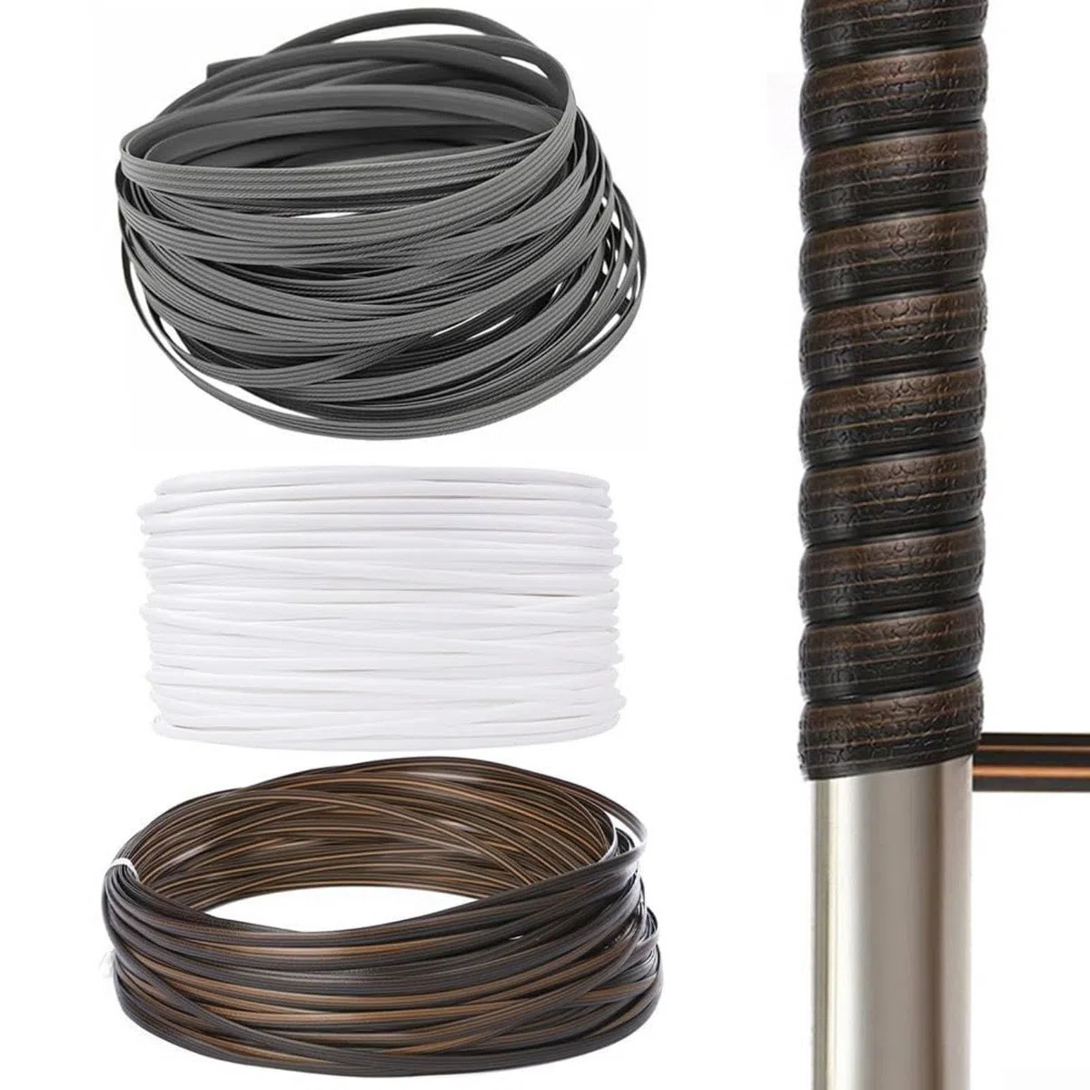 120 Piedi Kit Riparazione Rattan Alta Resistenza Rotolo di Vimini Plastico Impermeabile per Amanti Del Fai da Te, Patio, Giardino, Esterno, Bianco