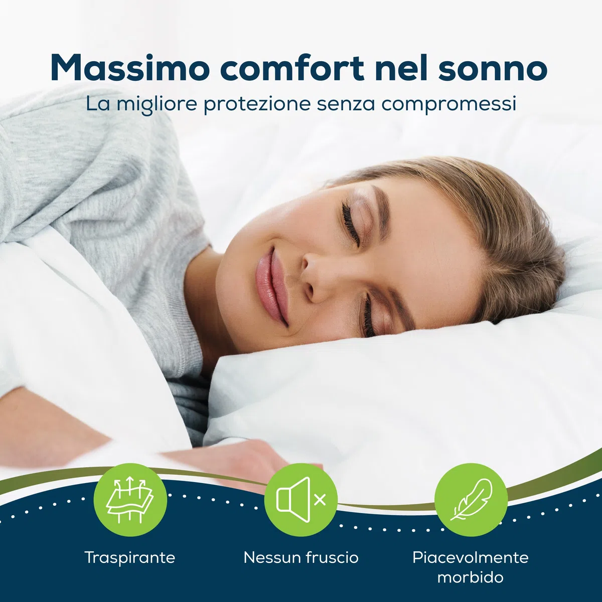 Sensalou Federa Impermeabile 40x80 cm – Set da 2 - Protezione Antiacaro e Antisudore – Copricuscino Traspirante e Silenzioso – Lavabile in Lavatrice – Morbida e Durevole per Letto e Hotel