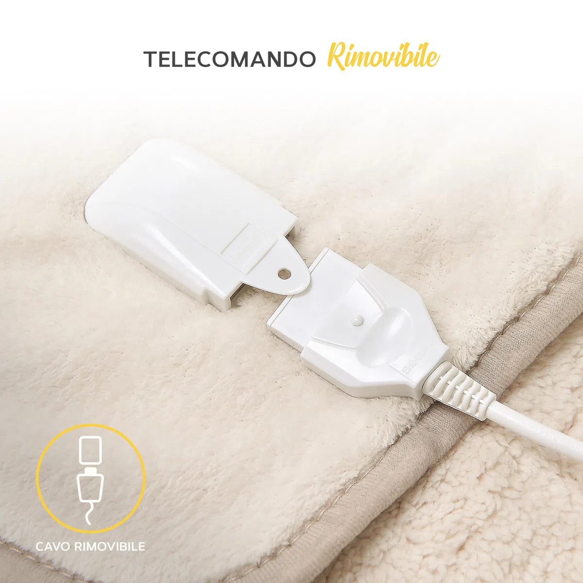 MONHOUSE Coperta Riscaldata - Coperta Elettrica - Controller Digitale - Timer Fino a 9 Ore, 9 Impostazioni di Calore, Spegnimento Automatico - Singolo 130X160 cm - Beige Shearling