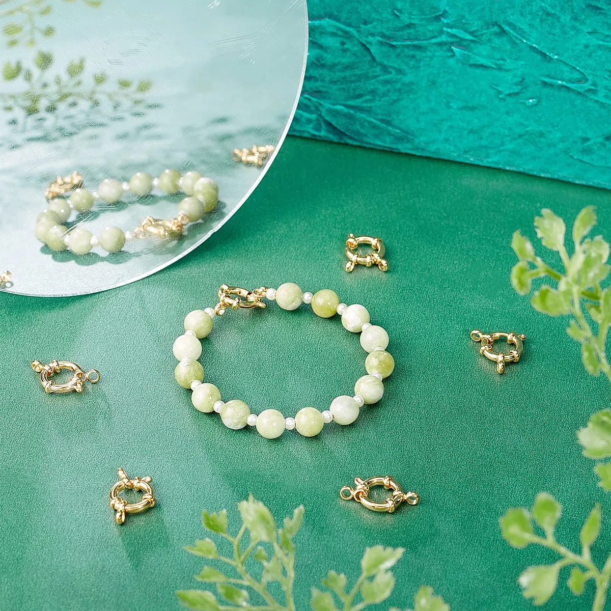 PH PandaHall 12 pz Reale 24K Placcato Oro 304 Fermagli A Molla In Acciaio Inox Anello Collana Connettore di Collegamento Charms per Brecelet Neckalce Gioielli Fai Da Te Craft Making, Oro