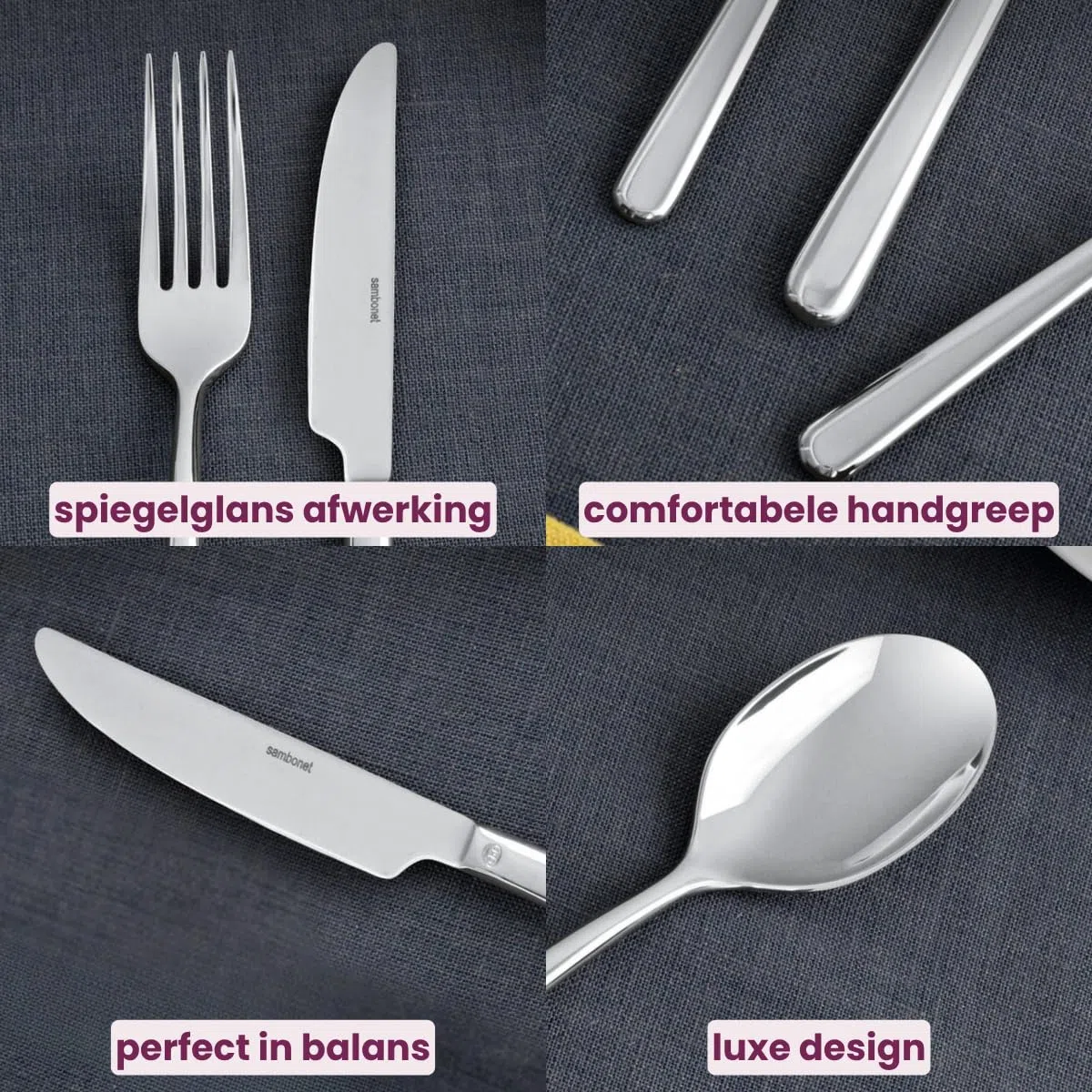 Sambonet Linear 52513-N1 - Set di Posate da Tavola monoblocco in acciaio inox 18/10, per 6 persone, 30 pezzi: 6 forchette, 6 cucchiai, 6 coltelli, 6 forchette dolce, 6 cucchiaini tè