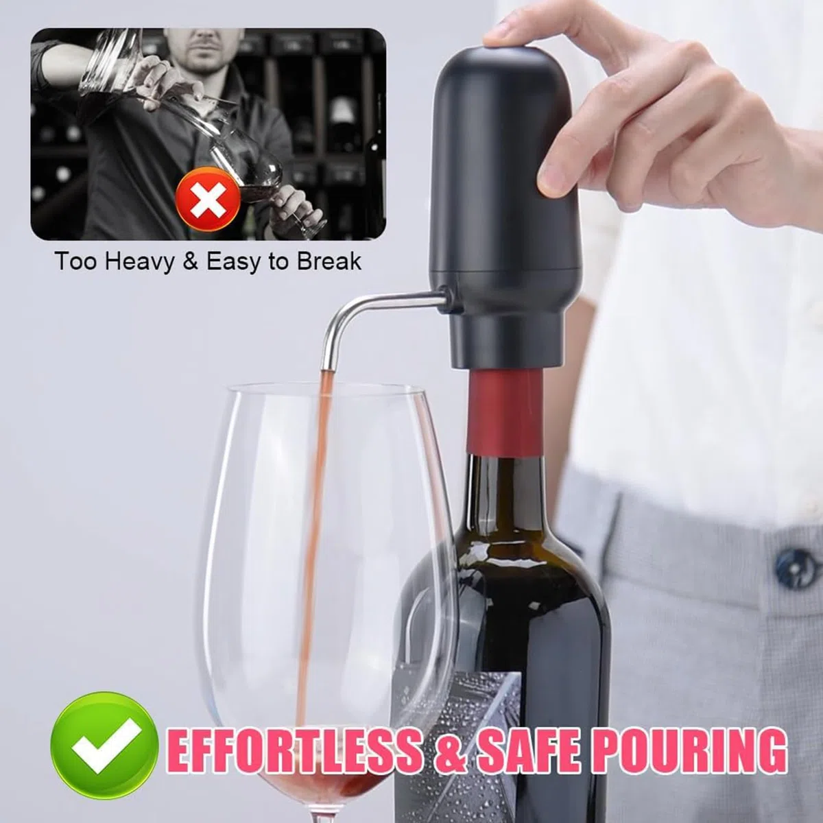 Aeratore elettrico per vino, dispenser automatico per vino, aeratore multifunzione per vino, accessorio per la casa in ABS