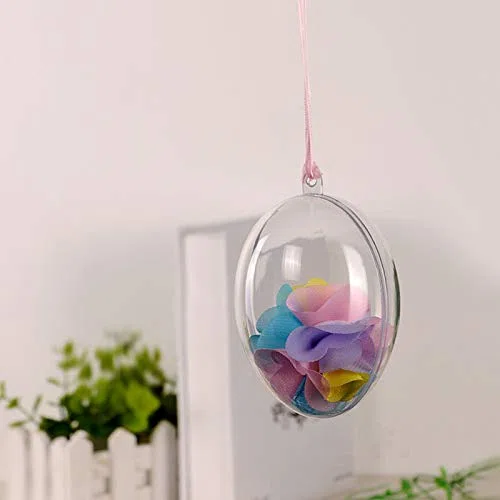 10 uova di plastica trasparente, 10 cm, da appendere, riempibili, fai da te, decorazione per la casa