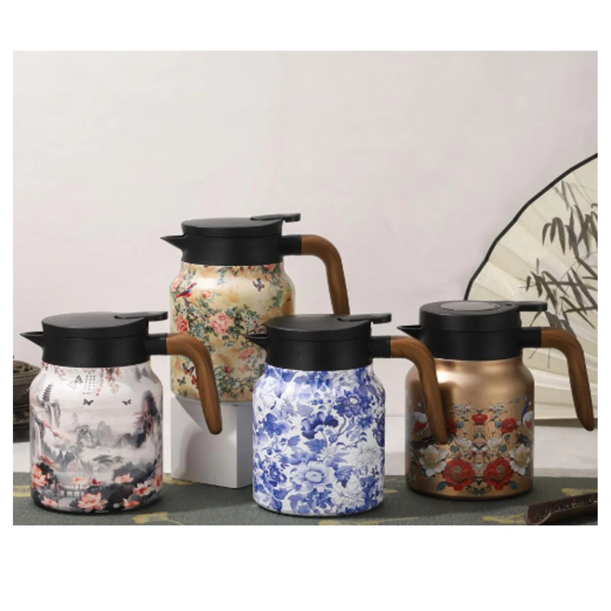 Teiera vintage con infusore, thermos con filtro da tè, thermos in acciaio inox con coperchio, per bevande calde