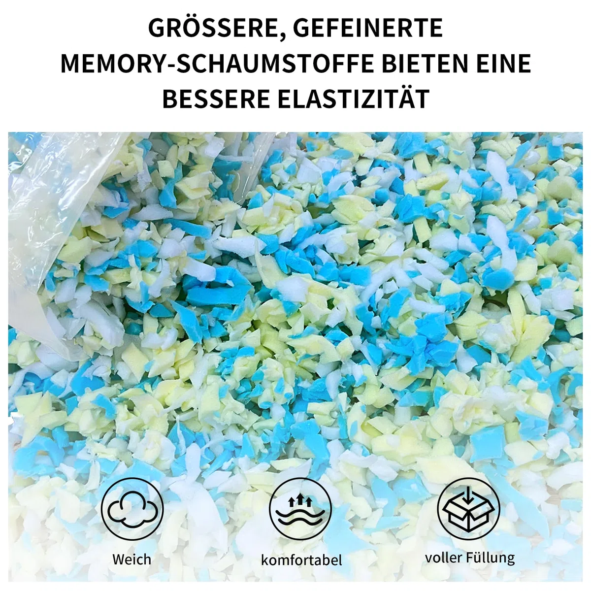 Imbottitura in memory foam da 4,4 kg per pouf, aggiunta di particelle di gel, accogliente e morbida, ideale per riempire sacchi per bambini, cuscini, cucce per cani, cuscini per divano