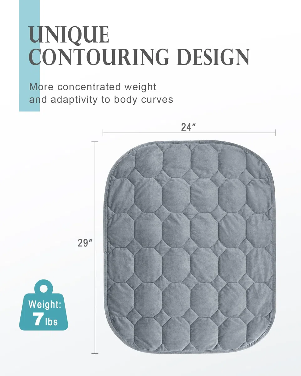 Coperta Sovrapponibile Ponderata 3,2 kg, Soffice Coperta di Velluto di Cristallo di Lusso per Adulti, Piccola Coperta Ponderata per Rilassamento, Sonno, Viaggio, Grigia, 74 cm x 61 cm