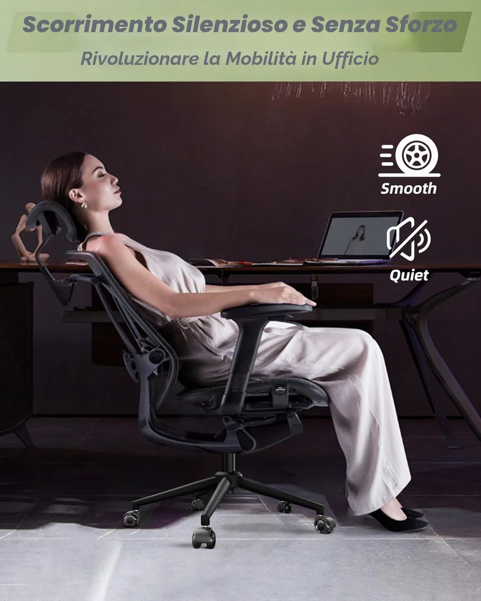 Sytopia Sedia da ufficio con piedistallo a croce con ruote, base universale in metallo da 60 cm per sedia girevole e sedia da gaming, portata fino a 1180 kg, set completo