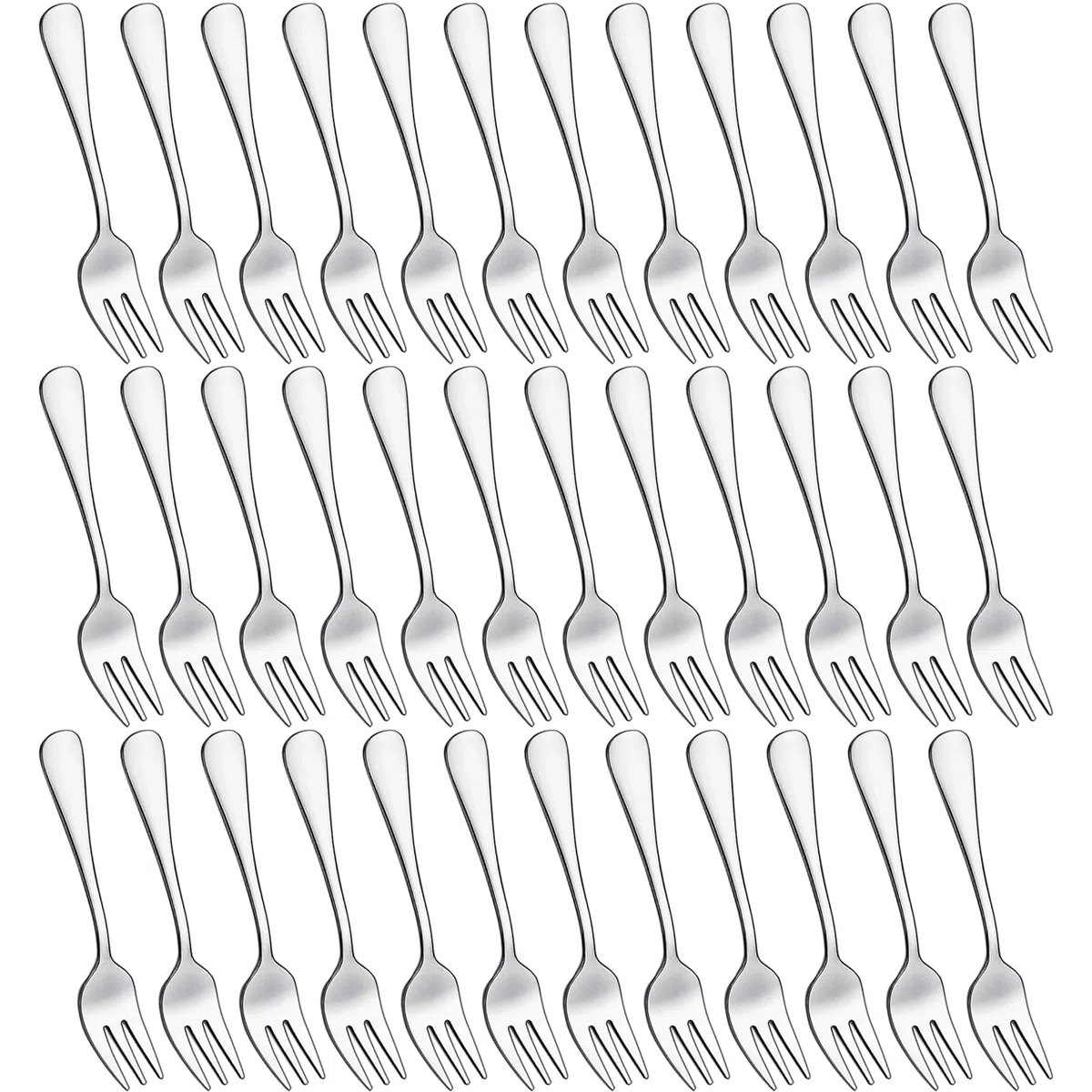 Set di 36 forchette per dolci Joeczo (14 cm / 5,5 pollici) – Forchette in acciaio inossidabile per torte/dessert, Lavabili in lavastoviglie – Per casa, cucina o ristorante