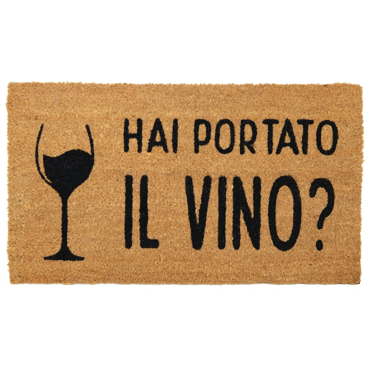 Comart - Zerbino Gag in Cocco - 40x70 cm - Tappetino Simpatico con Scritte Divertenti - per Ingresso Esterno e Interno - Fondo Antiscivolo - Pulizia Facile - Arredo e Regali Casa - Hai il Vino