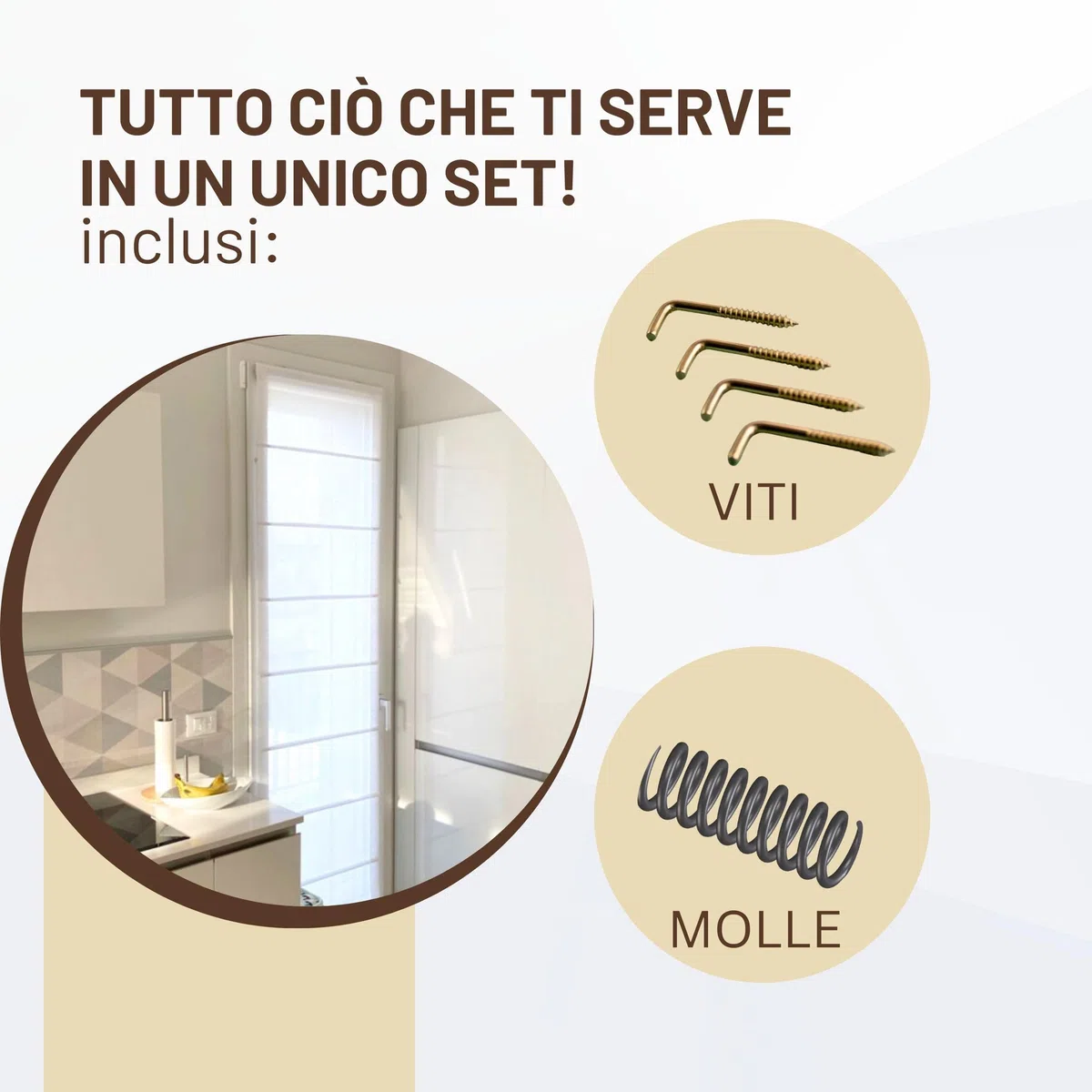 SONIT – Set 2 Bacchette per Tende Senza Forare da 40 a 60 cm, Bastoni Tenda a Vetro Estensibili con Ventose e Ganci, Fissaggio Senza Trapano, Aste Regolabili in Alluminio Finitura Oro