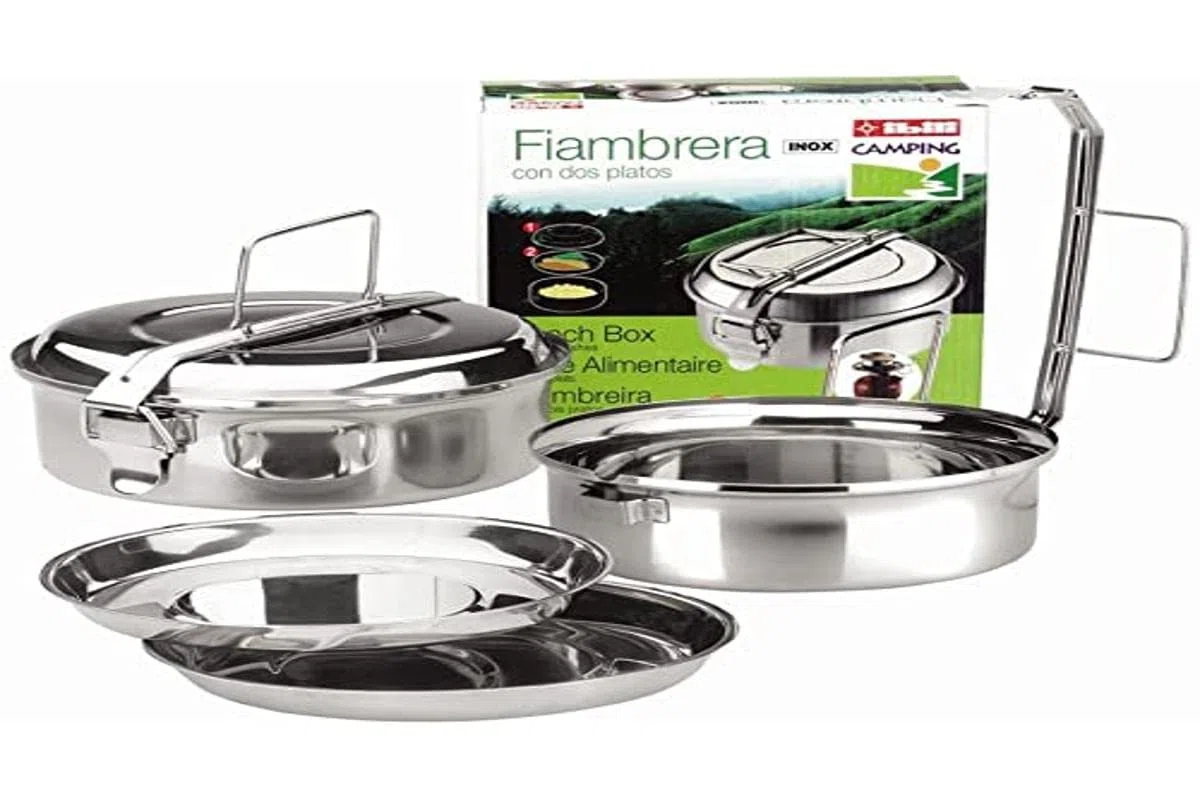 IBILI 720616 - Contenitore per il pranzo in acciaio inossidabile con piatti, multicolore, 16 cm