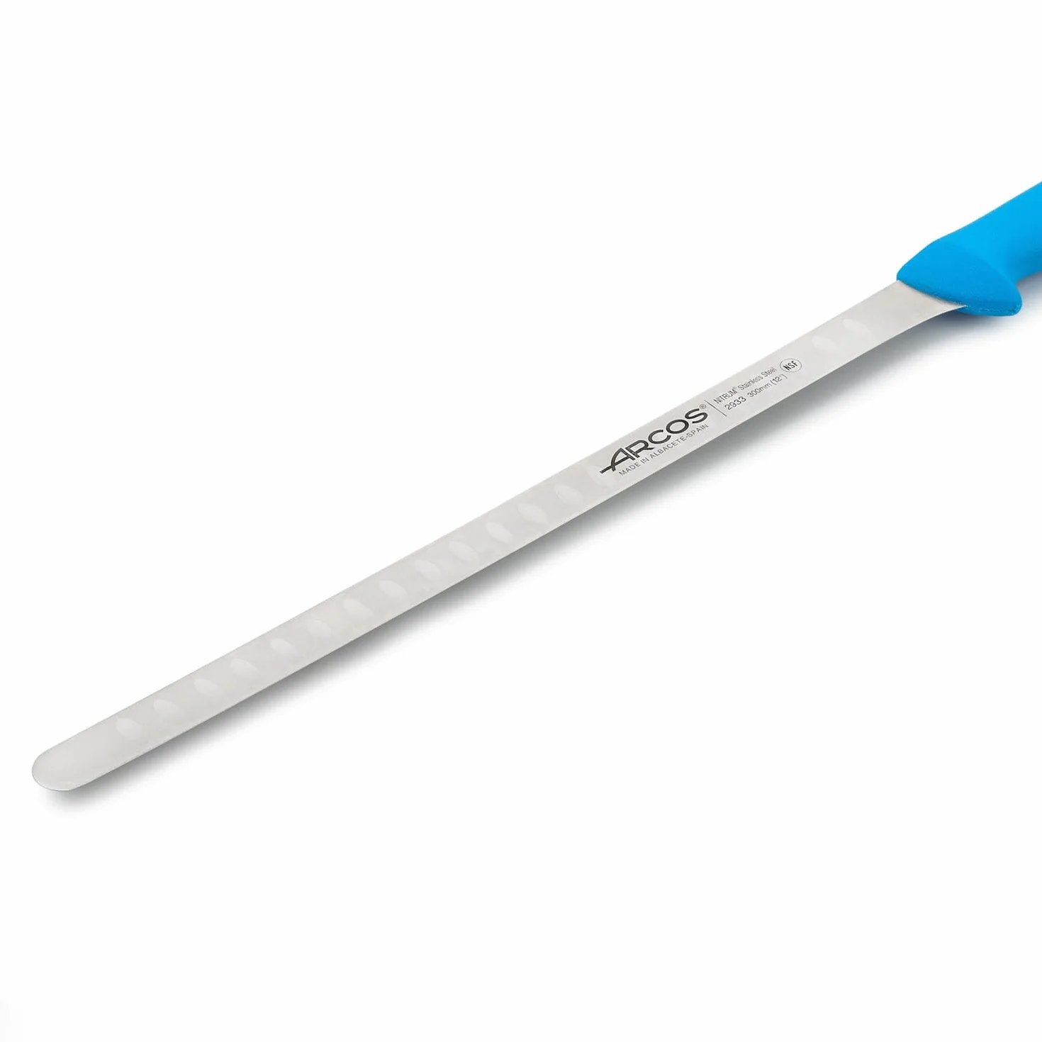 Arcos Coltello per Salmone e Pesce in Acciaio Inossidabile con Lama da 300 mm – Manico Ergonomico in Polipropilene, Serie 2900 – Colore Blu