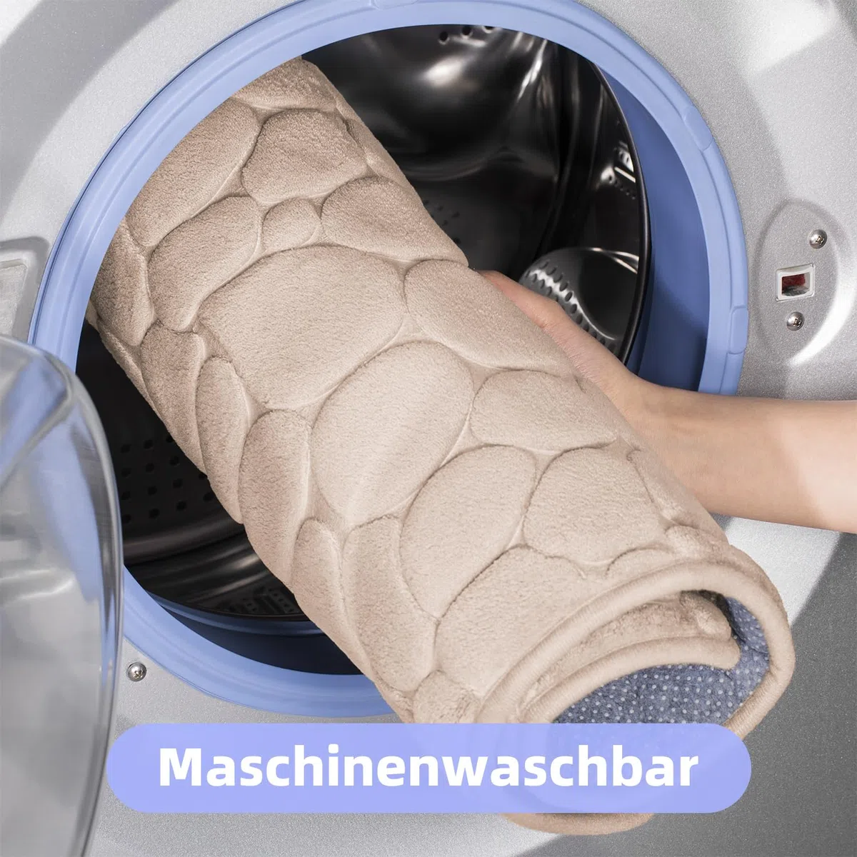 Chakme Tappetino da Bagno in Memory Foam, Assorbente, Antiscivolo per Doccia e Soggiorno, 43 x 61 cm, Beige