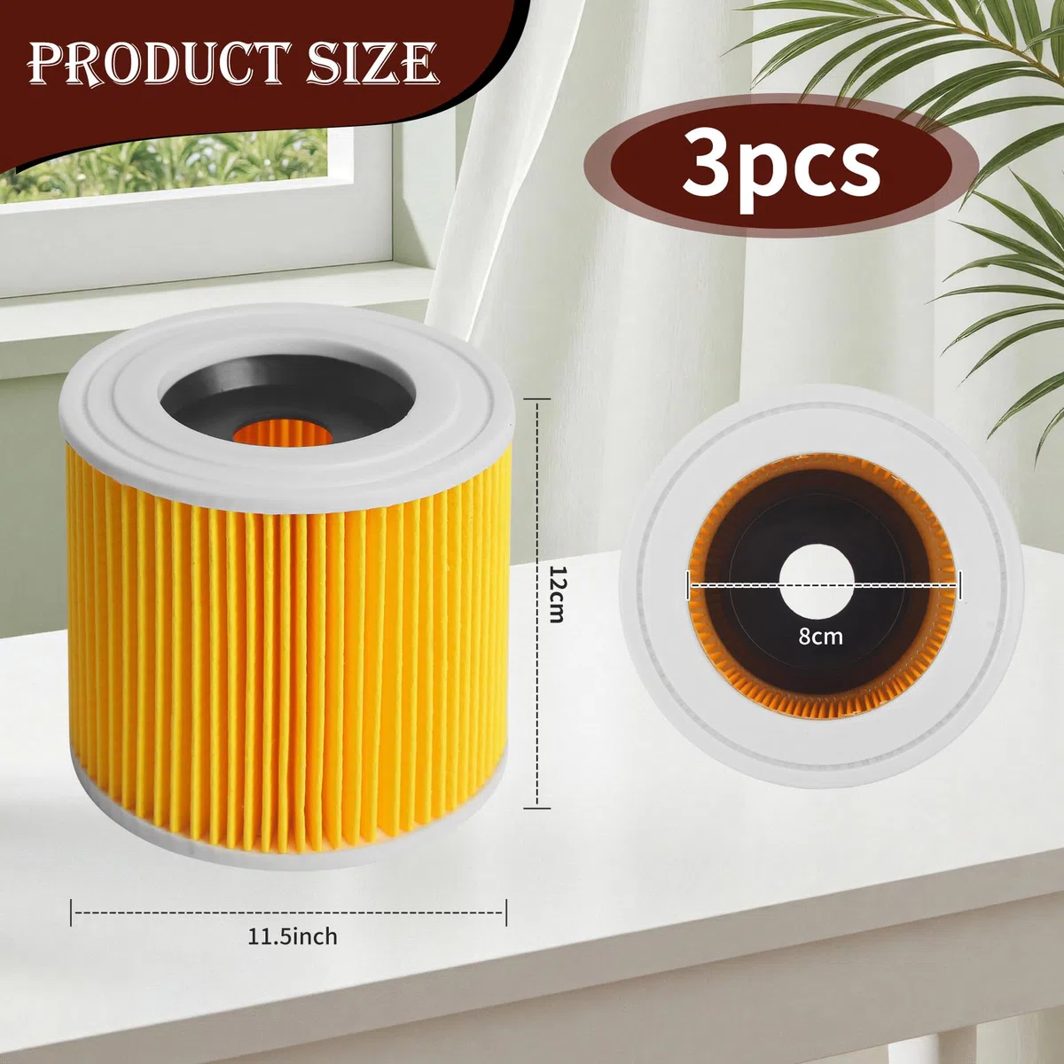 3 filtri aspirapolvere per Kärcher, adatti per Kärcher serie WD WD2 WD3 WD3P A2004 MV2 MV3, filtri di ricambio per aspirapolvere per Kärcher 6.414-552.0, 6.414-772.0, 6.414-547.0