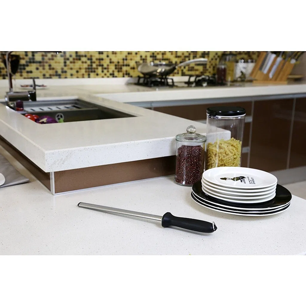 43 CM Fucile da affilatura per coltelli, affilacoltelli, fucile da affilatura professionale ovale, fucili da cucina a coltelli diamantati per coltelli da cucina e macelleria