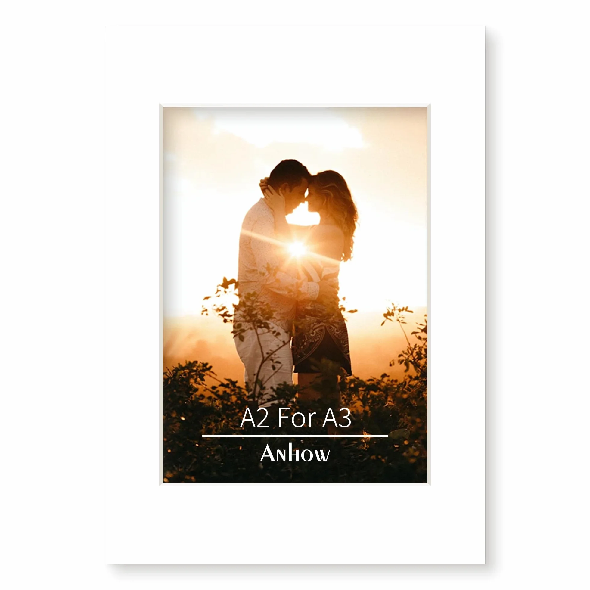 Passepartout 42x59,4 cm, A2 Passepartout per Formato Immagine 29,1x42 cm / A3 Passe-partout Cartoncino per Foto, Dipinti, Stampe Artistiche - Bianco / 1,5 mm