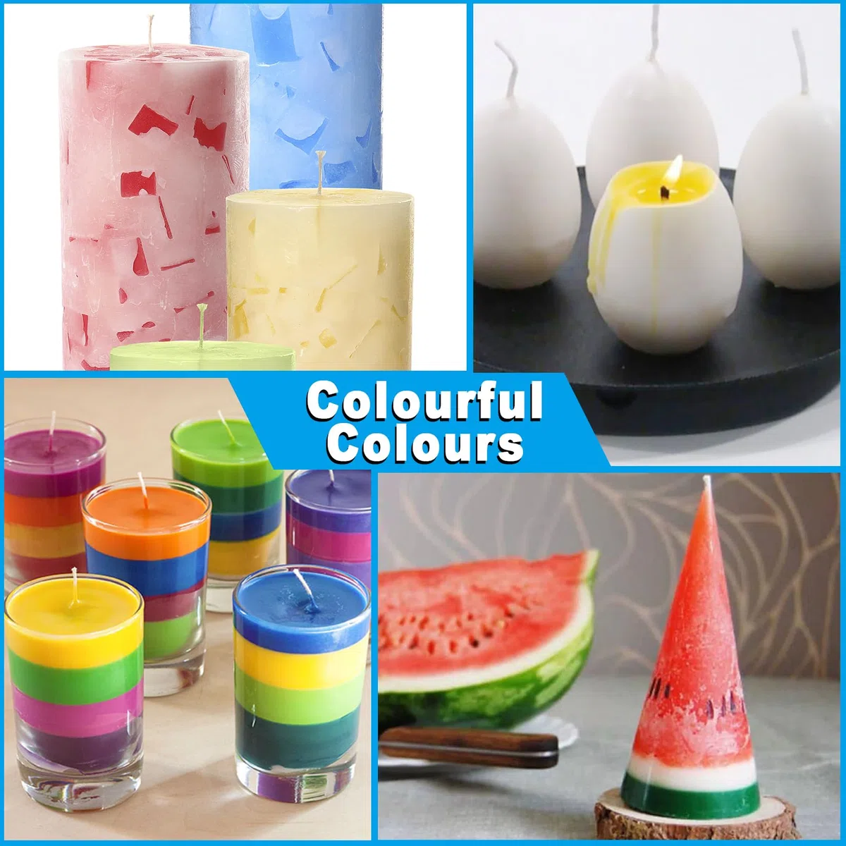 Coloranti per Candele 30 Colori - Liquido per Cera, Gel, Paraffina, Soia, D'api - Concentrato Fai Da Te