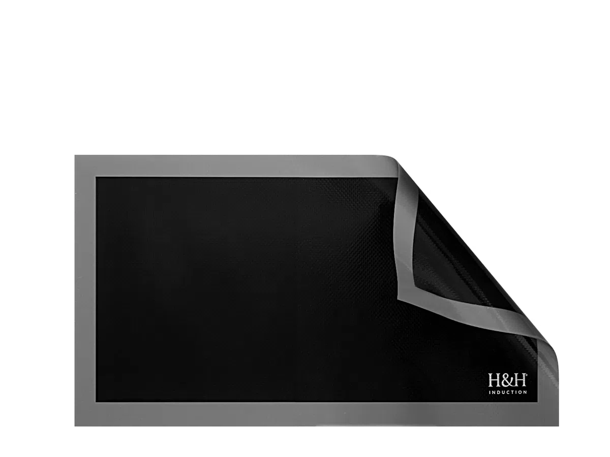 H&H Copri Piano Induzione 24×44 cm – Protezione in Silicone Antigraffio, Antipolvere e Antiscivolo, Resistente al Calore, Universale, Facile da Pulire e Lavabile in Lavastoviglie