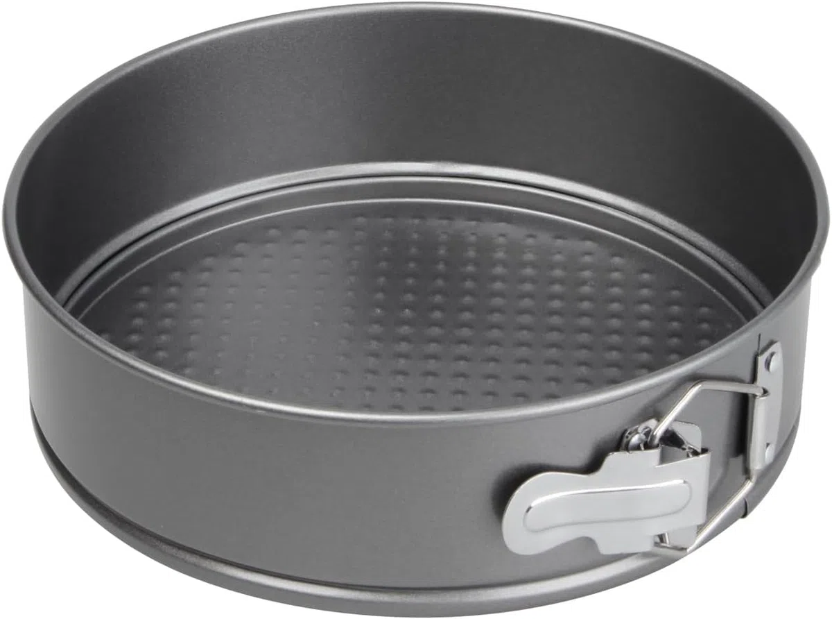 MGE - Set di 3 Tortiera Apribile con Cerniera di Forma Circolare - Tortiera Rimovibile - Teglie Rotonda da Forno con Rivestimento Antiaderente - Set 3 Stampi - Ø 22, 24, 26 cm