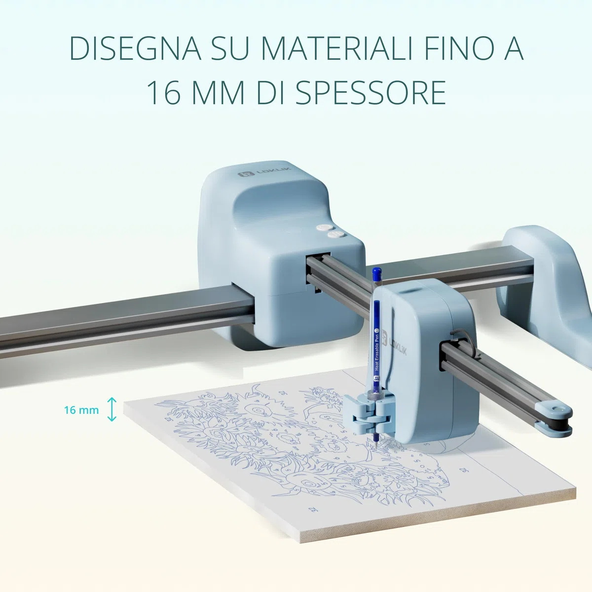 LOKLiK iPaint - Macchina da disegno con numeri alimentata per tessuto, legno, tela, cartone, vetro e altro ancora, ideale per tufting, trapunta, ricamo, regali fatti a mano e arti creative