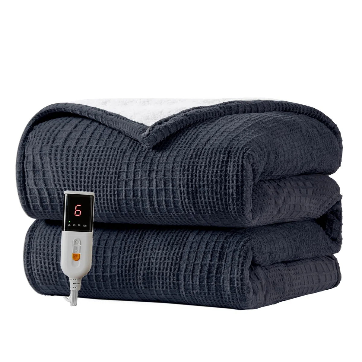 Texciting Coperta Riscaldante Elettrica-130x160cm-Coperta Elettrica con 9 impostazioni di calore-10 ore di spegnimento automatico Lavabile in lavatrice (Nero)