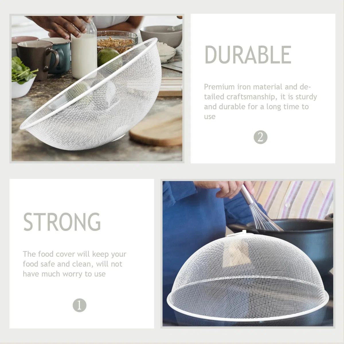 Copertura Alimentare in Rete Antimosche Leggera e Traspirante Coperchio Proteggi Cibo Rotondo con Gancio per Cucina Picnic e Outdoor Protezione Effettiva per Frutta e Piatti Vari