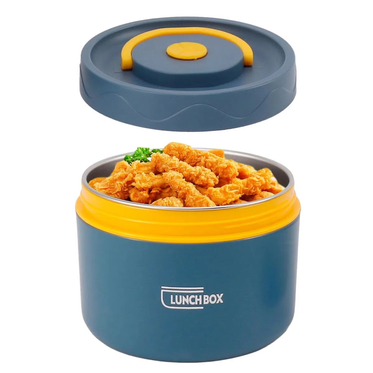 Termos per Alimenti, Contenitore Termico 550ml, Contenitore per Pranzo in Acciaio Inossidabile con Coperchio Contenitori per Conservazione Degli Alimenti Scatole Picnic (Mantieni caldo, Blu oceano)