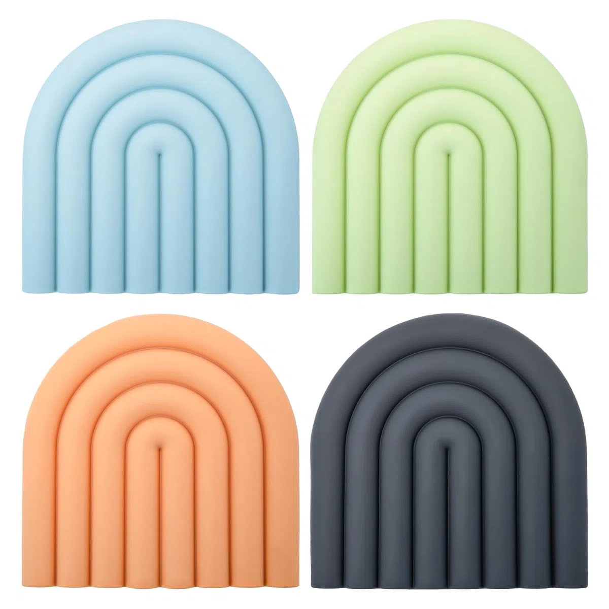 4 Pezzi Sottopentola in Silicone da Cucina Sottopentola Arcobaleno Tappetino Sotto Pentola Resistente al Calore Sottobicchieri Silicone Presine da Cucina per Pentole Ciotole Tazze, 4 Colori