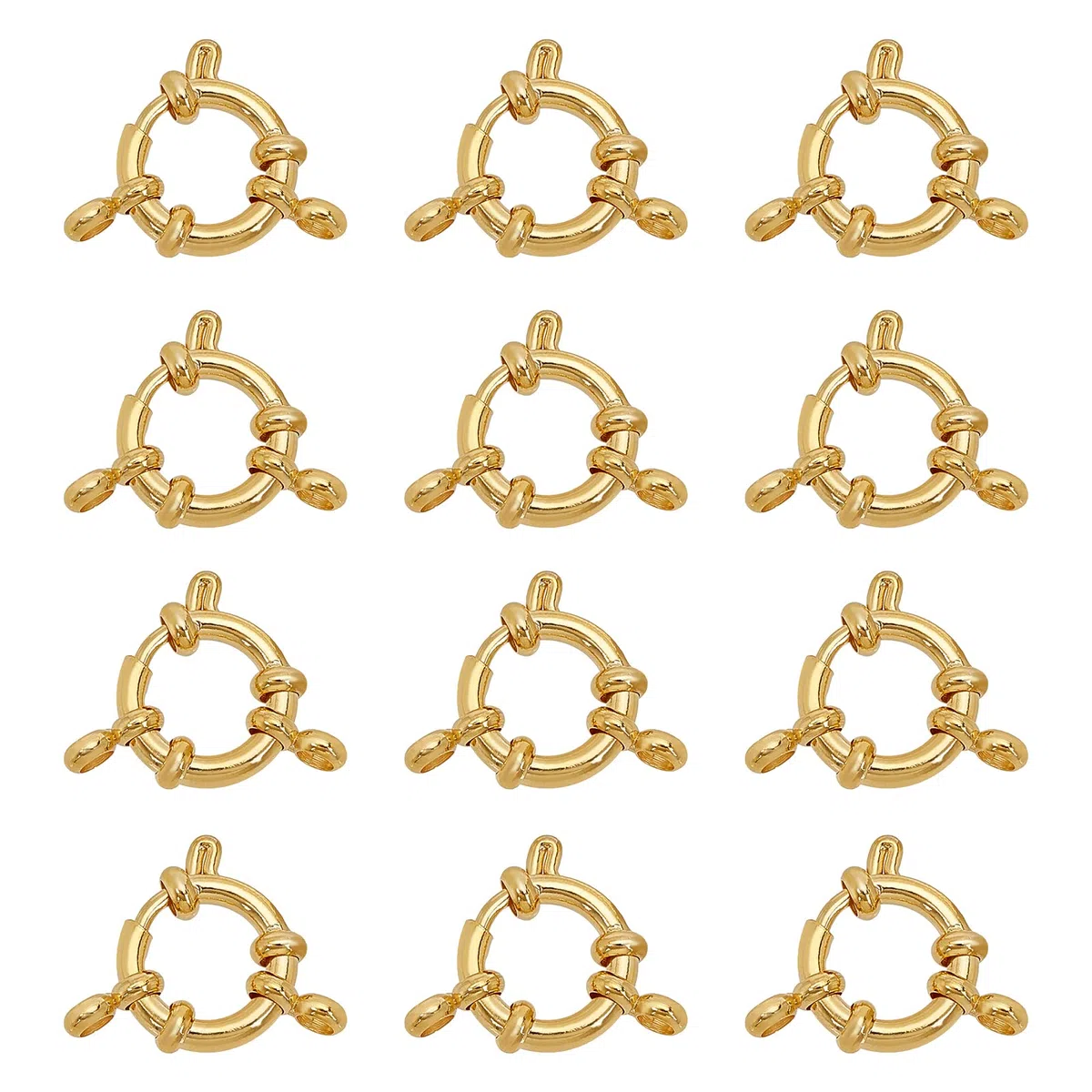 PH PandaHall 12 pz Reale 24K Placcato Oro 304 Fermagli A Molla In Acciaio Inox Anello Collana Connettore di Collegamento Charms per Brecelet Neckalce Gioielli Fai Da Te Craft Making, Oro