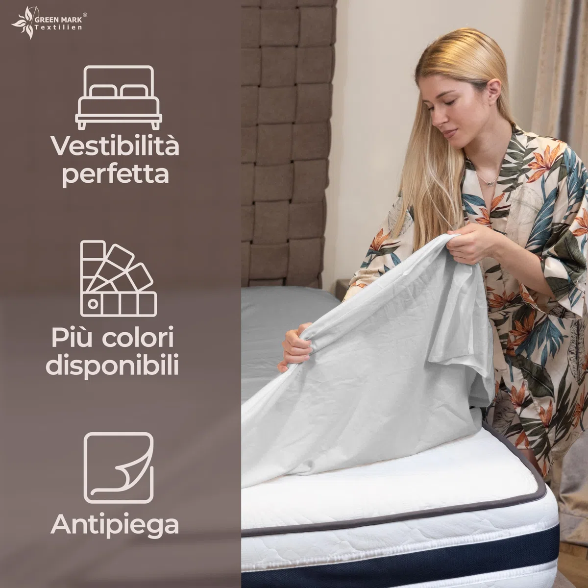 GREEN MARK Textilien lenzuolo piano 100% cotone – Lenzuolo classico senza elastico, morbido sulla pelle, facile da mantenere, lavabile ad alta temperatura - Grigio Argento - 150 x 250 cm