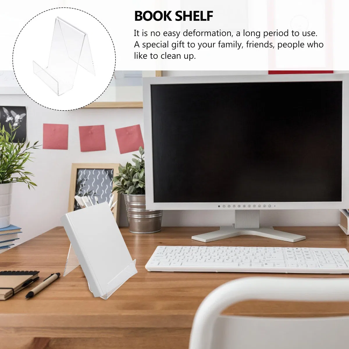 Espositore Elegante e Funzionale in Trasparente Acrilico 2 Pezzi Libri per Design Verticale Porta Tablet Cellulare Ufficio e Casa
