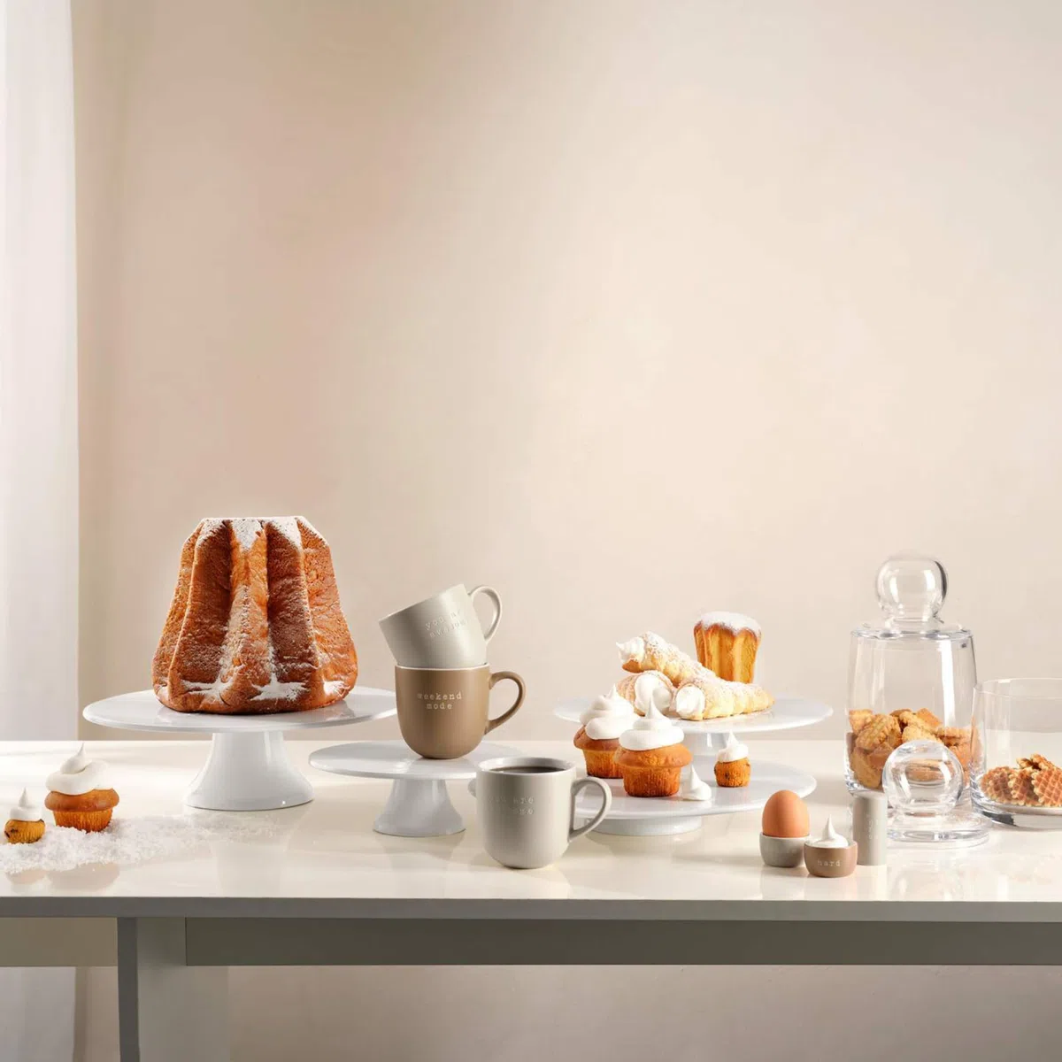 ASA 4797147 Piatto per Torta in Ceramica, 31 x 31 x 28 cm, Colore: Bianco